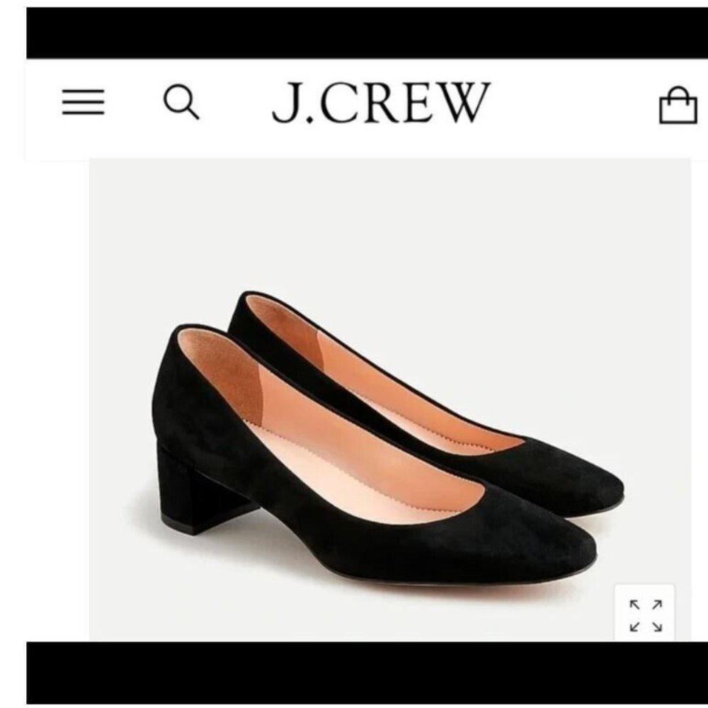 J.Crew NWT Kate Block Heel Pumps - Black Suede 6.5